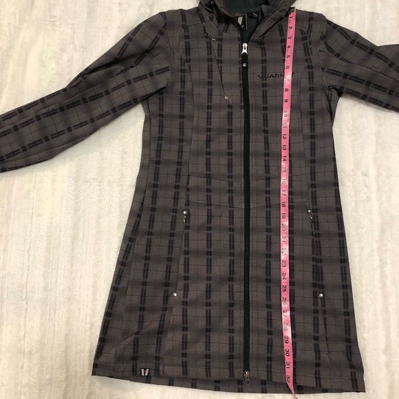 Vintage 90's Vuarnet Grey Check Plaid Print Zip Up Trench Ski Jacket - Picture 11 of 11